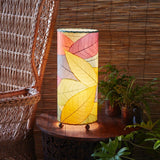 multi cocoa leaf table lamp styled