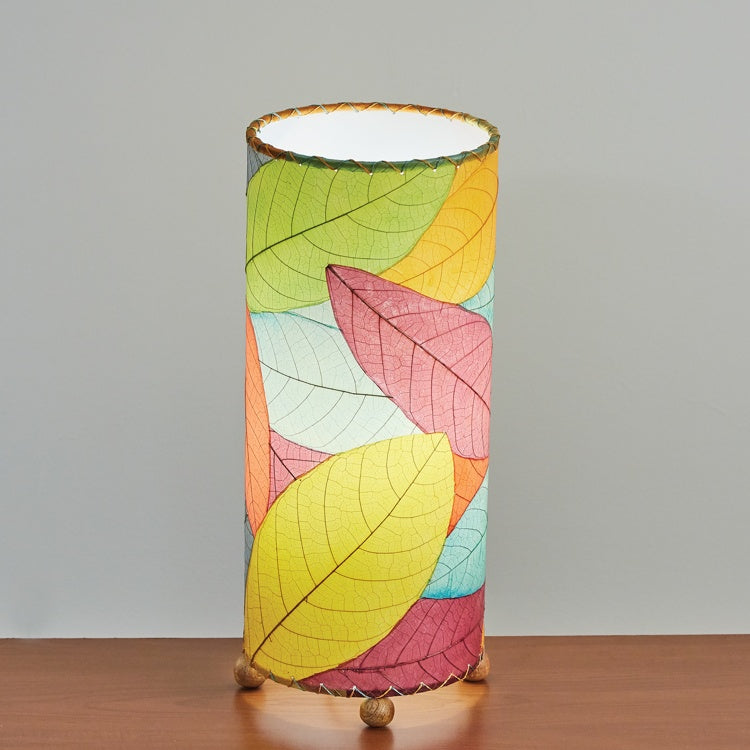multi cocoa leaf table lamp styled