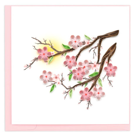 new cherry blossoms quilling card