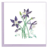 new columbine flowers quilling card