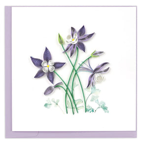 new columbine flowers quilling card