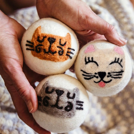 Eco Wool Dryer Ball - Grey Cat