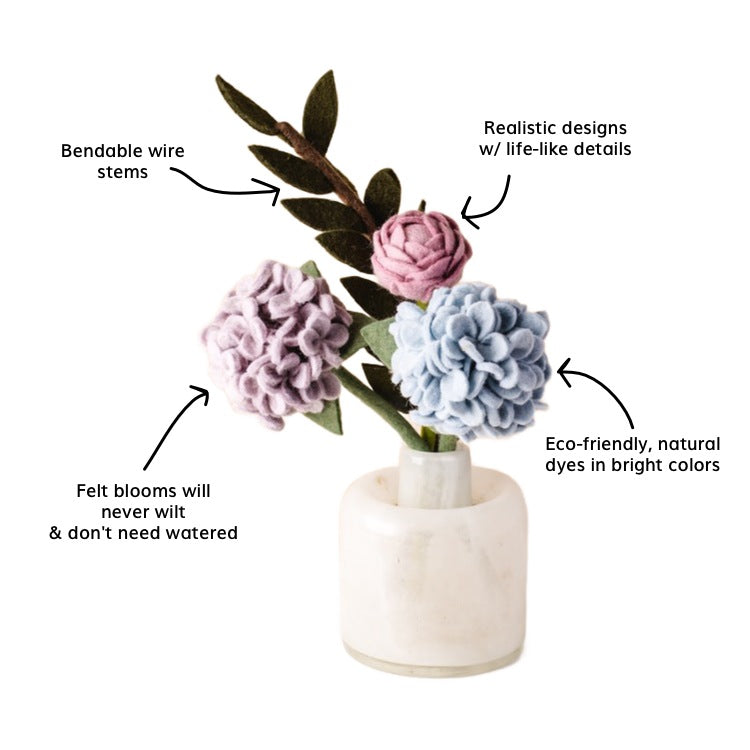 Pastel Petals Felt Flower Bouquet
