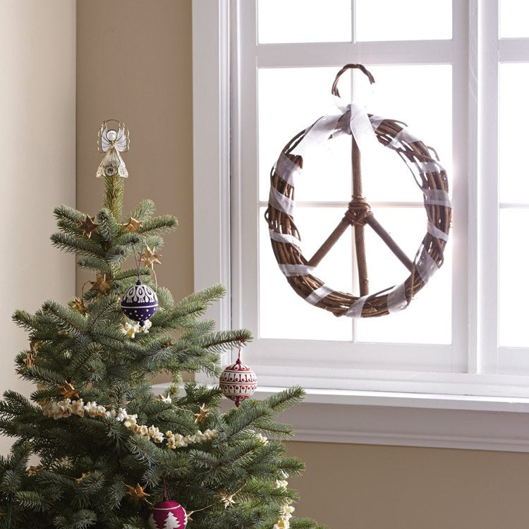 peace wreath with ribbon