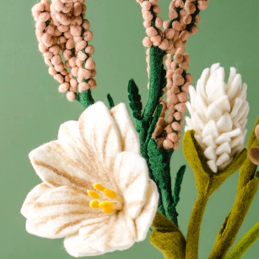 Peaches & Cream Felt Flower Bouquet
