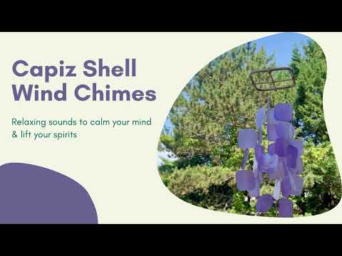Small Square Capiz Wind Chime - Turquoise