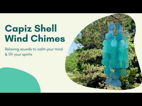 Medium Capiz Shell Chime - Blue Turquoise