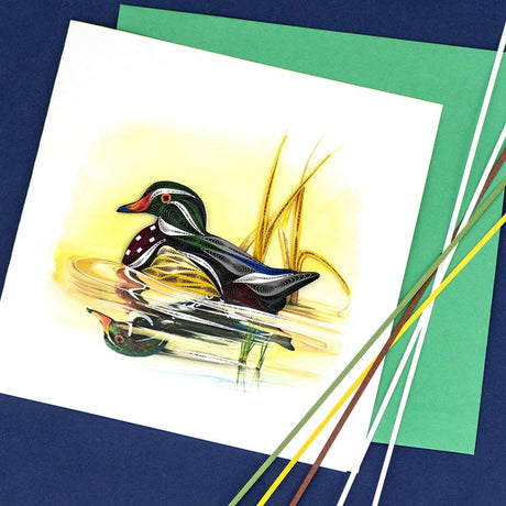 wood duck quilling card 1