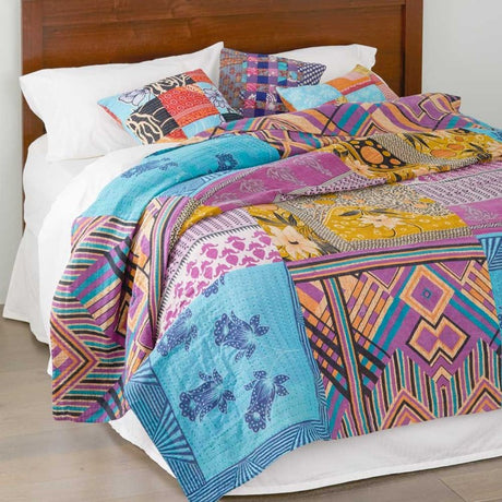 queen size kantha bedcover