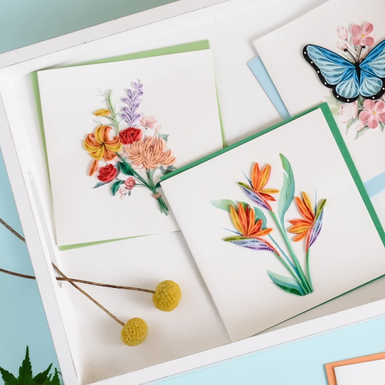 quilling card birds of paradise styled