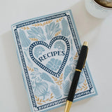 recycled paper recipe journal light blue 2