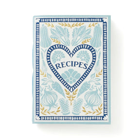 recycled paper recipe journal light blue
