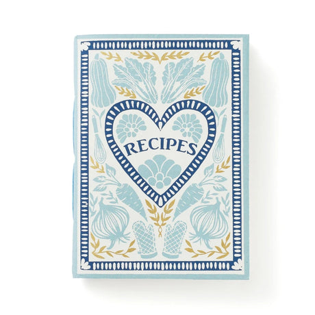 recycled paper recipe journal light blue