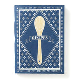 recycled paper recipe journal navy