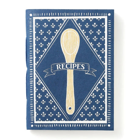 recycled paper recipe journal navy