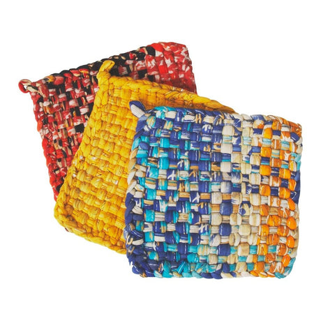 recycled sari hot mats