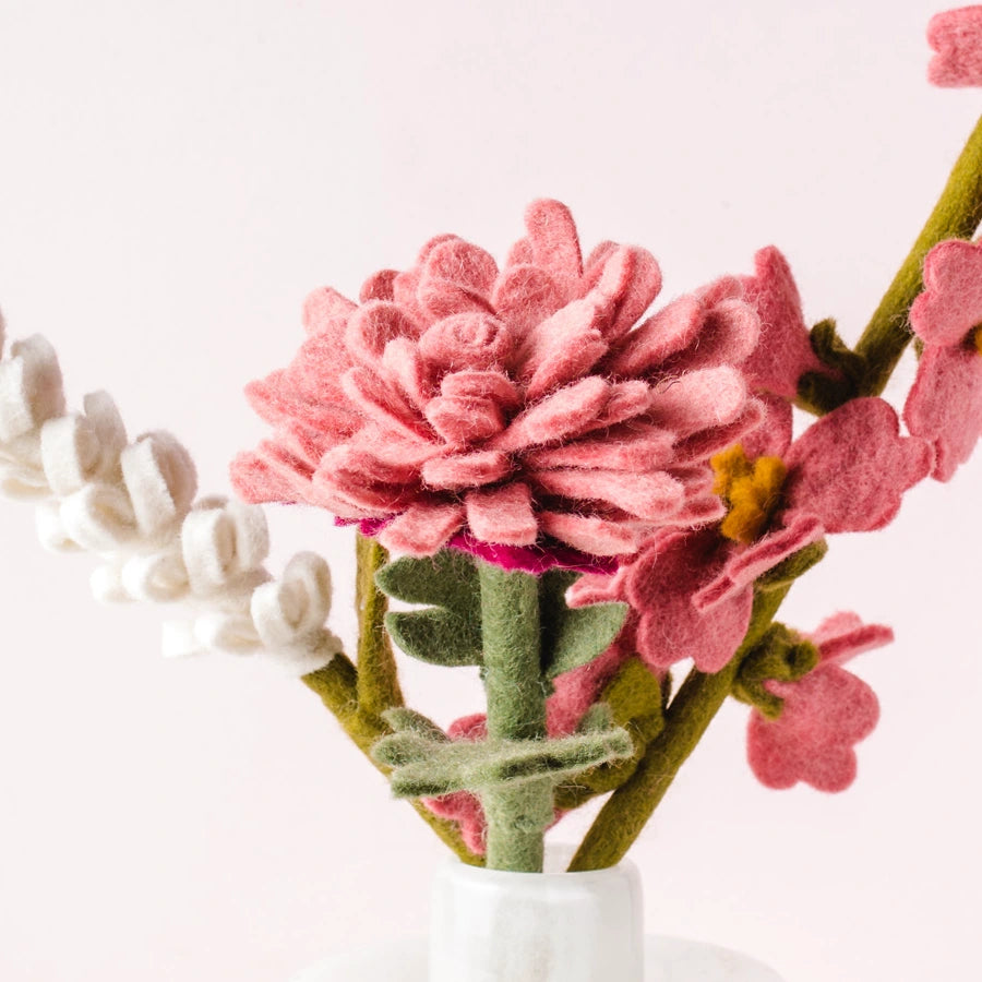 Rosy Glow Felt Flower Bouquet
