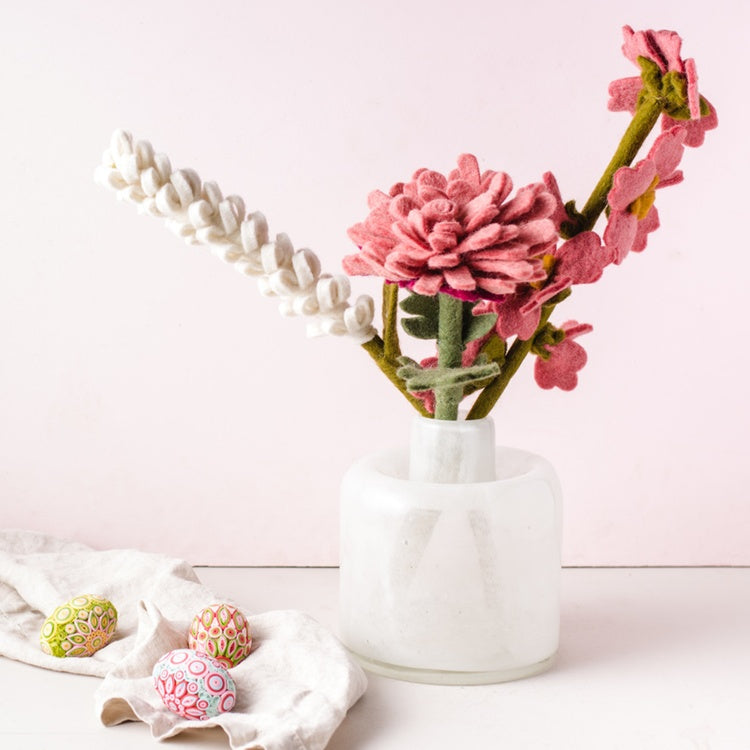 Rosy Glow Felt Flower Bouquet