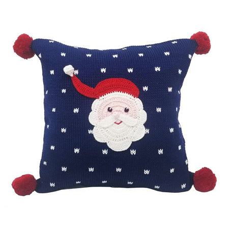 santa pillow blue