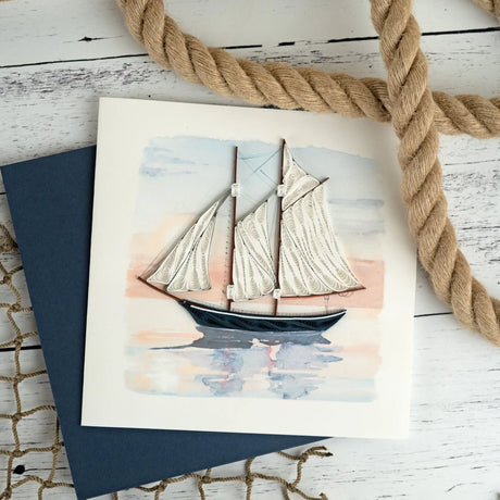 Schooner at Sunset Quilling Card