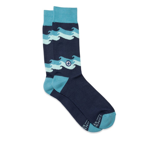 socks that protect oceans waves teal