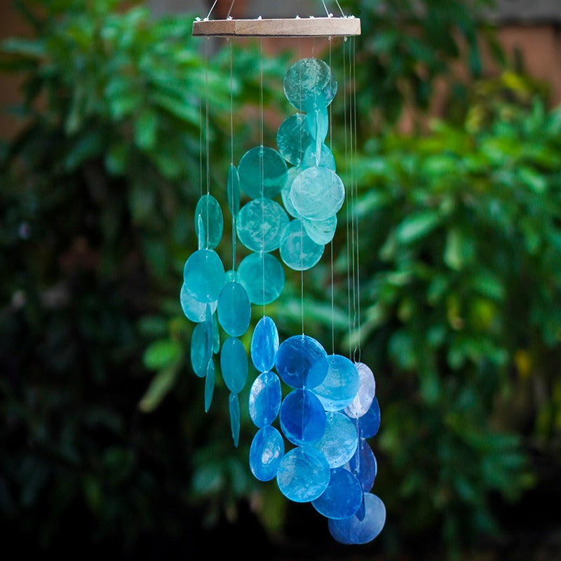 spiral capiz chime blue water 1