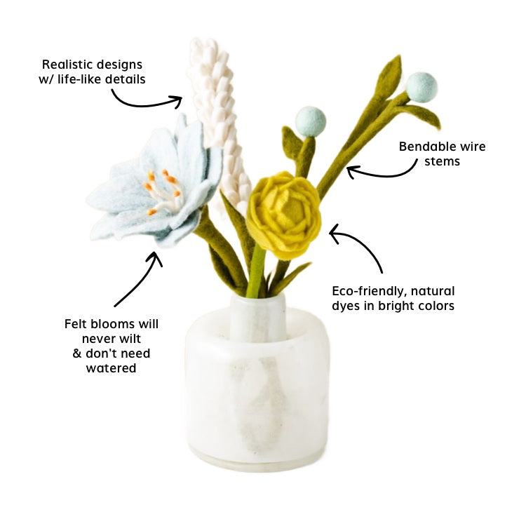 Spring Breeze Felt Flower Bouquet