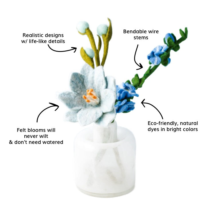 Spring Showers Felt Flower Bouquet