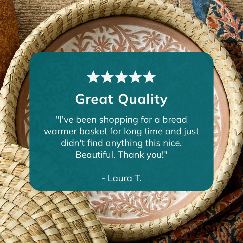Star Jasmine Round Bread Warmer Basket with Lid