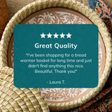 Star Jasmine Round Bread Warmer Basket with Lid