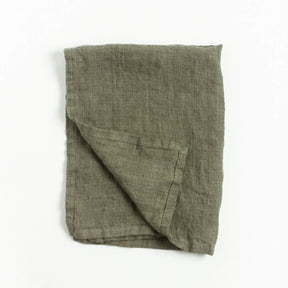 stone washed linen towel sage