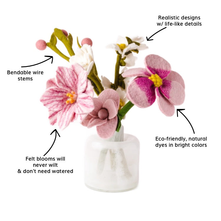 Strawberry Fields Felt Flower Bouquet