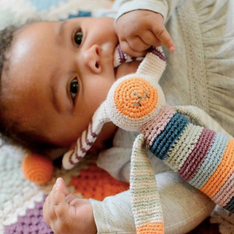 stripe bunny rattle baby