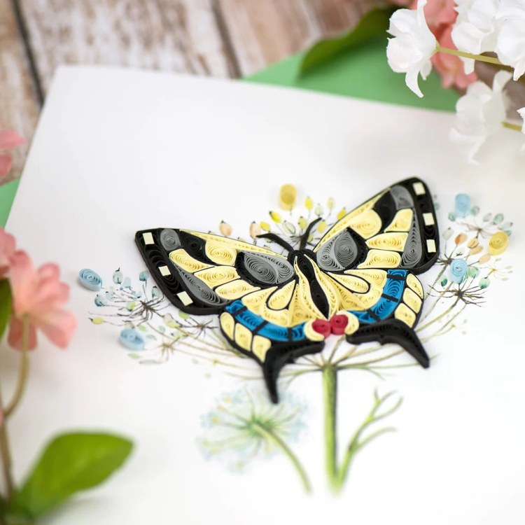 swallowtail quilling card styled 3
