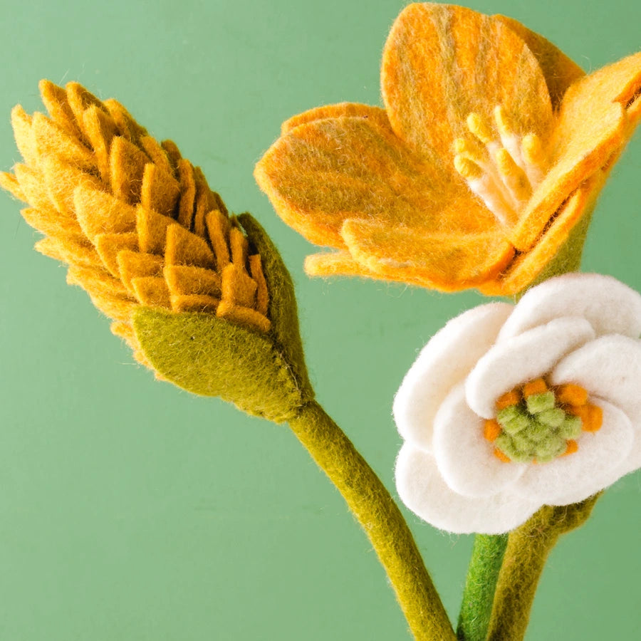 Tangerine Tango Felt Flower Bouquet