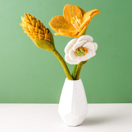 tangerine tango felt flower bouquet