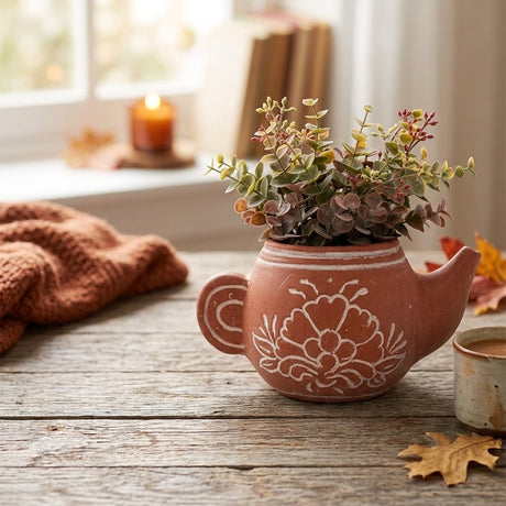 Terracotta Teapot Planter