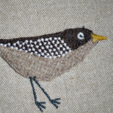 Ten Birds Embroidered Pillow