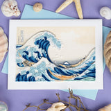 the great wave art quilling card styled