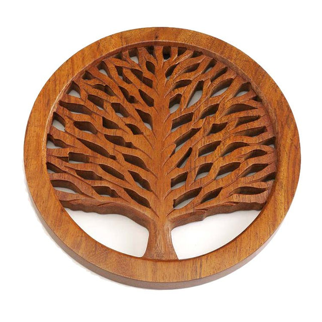 tree of life wood trivet