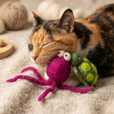 Turtle and Jellyfish Cat Toy Set of 2
