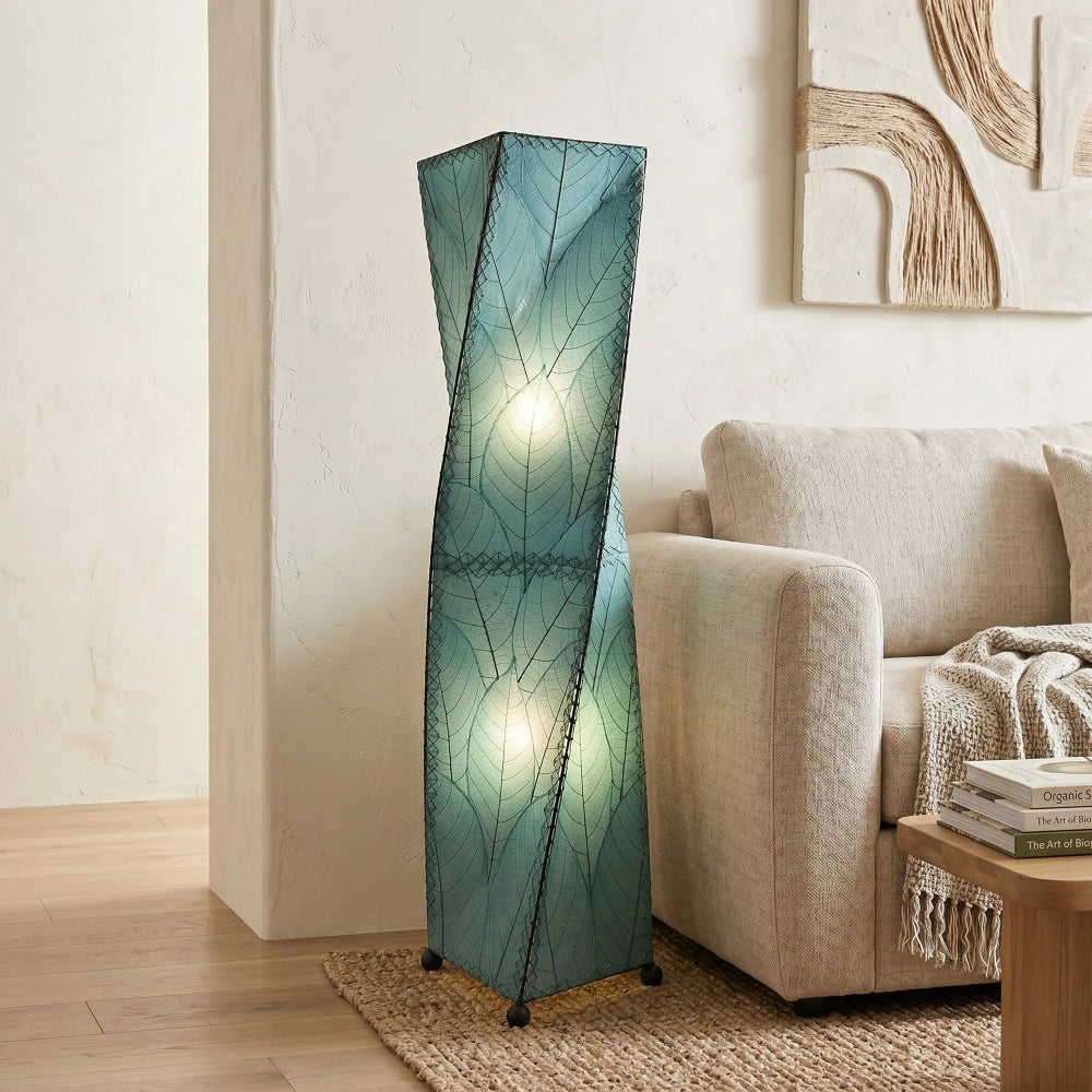Large Twist Floor Leaf Lamp - Blue
