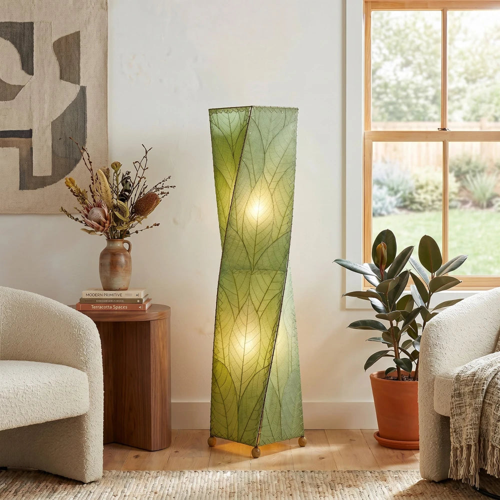 Large Twist Floor Leaf Lamp - Green - est. ship 5/2026