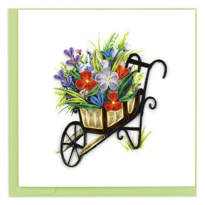 wheelbarrow garden quilling card