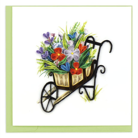 wheelbarrow garden quilling card