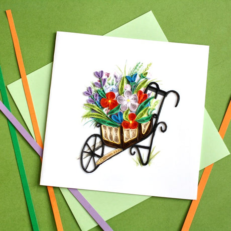 wheelbarrow quilling card styled
