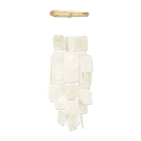 white capiz shell chimes small