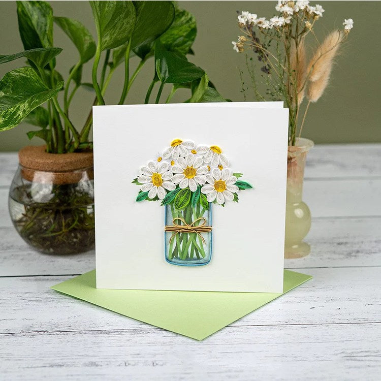 white daisies quilling card styled 1