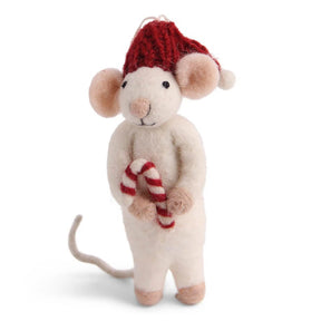 White Mouse with Candy Cane