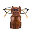 Matr Boomie cat-shaped eyeglass holder made of wood, designed to keep glasses secure in a charming feline figure.